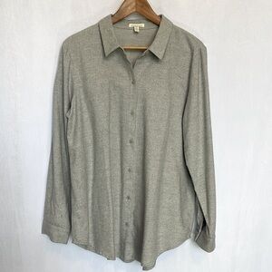 Eileen Fisher Gray Button Down Shirt